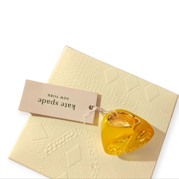New Kate Spade Cocktail Ring Tutti Fruity Statement Ring Size 6 Lemon Ring - Picture 5 of 12